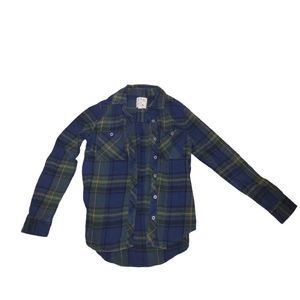 L.A. Hearts Women's Plaid Button Down Long Sleeve Shirt Size S